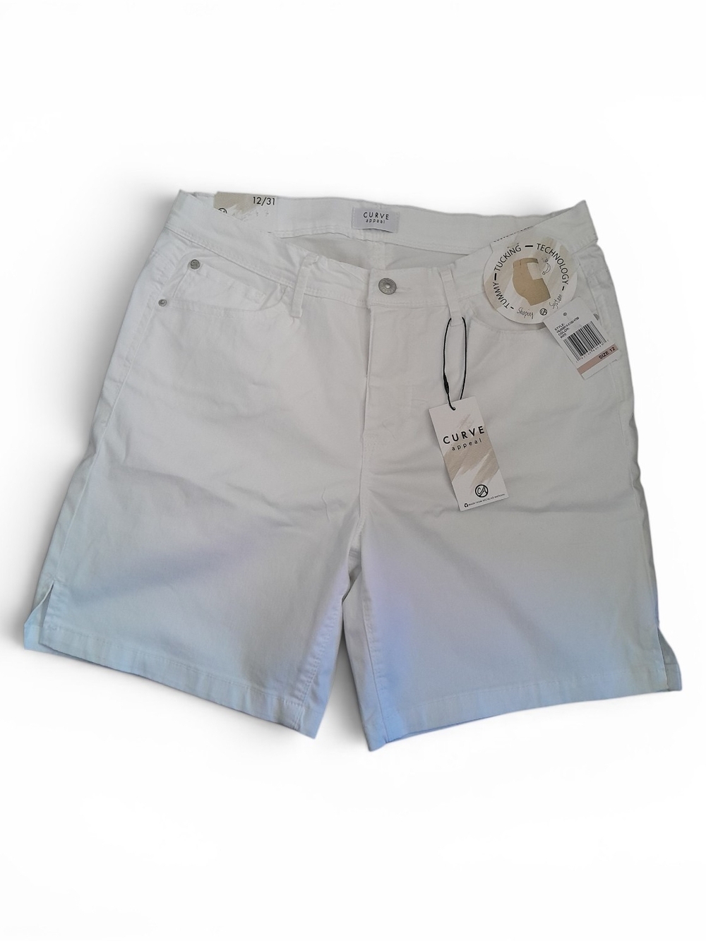 Curve Apparel Women's White Stretch Shorts